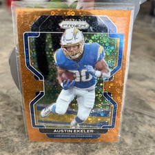 2021 Panini Prizm Football Austin Ekeler Orange Disco Parallel #170 Chargers