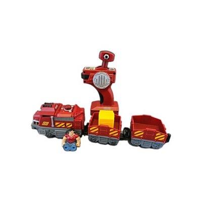 GeoTrax RC Train Bull & Bruno Toughest Team Maroon Train Remote & Figure Work V2