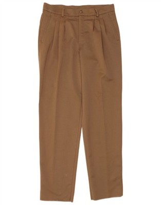 Vintage Mens Pegged Chino Trousers IT 52 XL W36 L36 Brown Polyester DC04