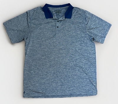 Cody James Core Mens Blue Heather Short Sleeve Polo Large Southwestern Preppy