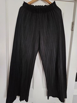 Anko Wide-leg pants with fully pleated design, straight leg & elastic waistband