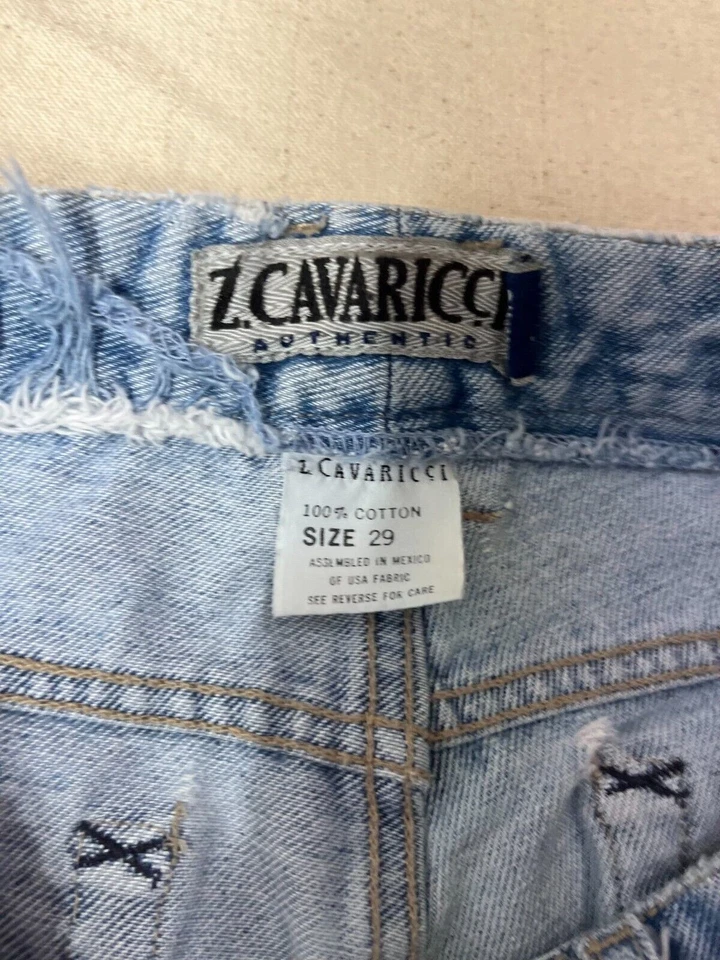 Женские прямые джинсы Z.Cavaricci размер 29 синяя джинсовая ткань средняя стирка 5 карманов Ctn - Изображение 3 из 4