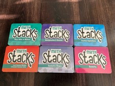 Math Stacks Flash Cards Lot - Geometry, Fractions, Place Value, Multiplication