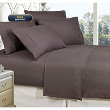 CELINE LINEN 1500 Premier 4-Piece Bed Sheet Set King Grey Deep Pocket 16 inch