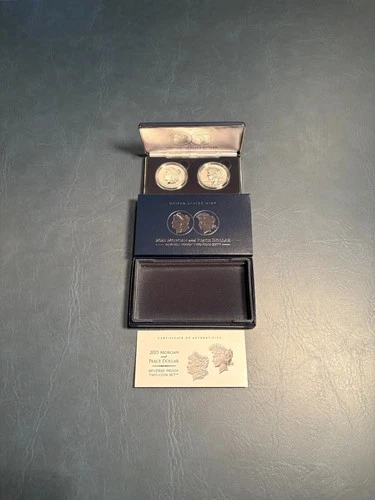 2025-S Morgan and Peace Dollar Reverse Proof Two-Coin Set OGP COA