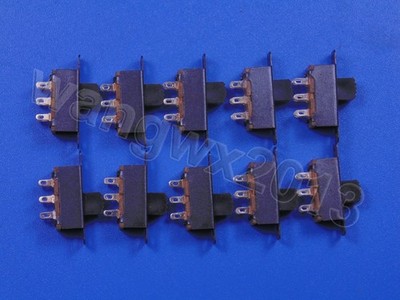 10pcs On/off Power Sliding Cross Handle Lever Double Row 6-PIN Toggle Switch *hu