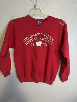#ad #ad Vintage WISCONSIN BADGERS Champion Football Sweatshirt Mens Medium Red $39.99