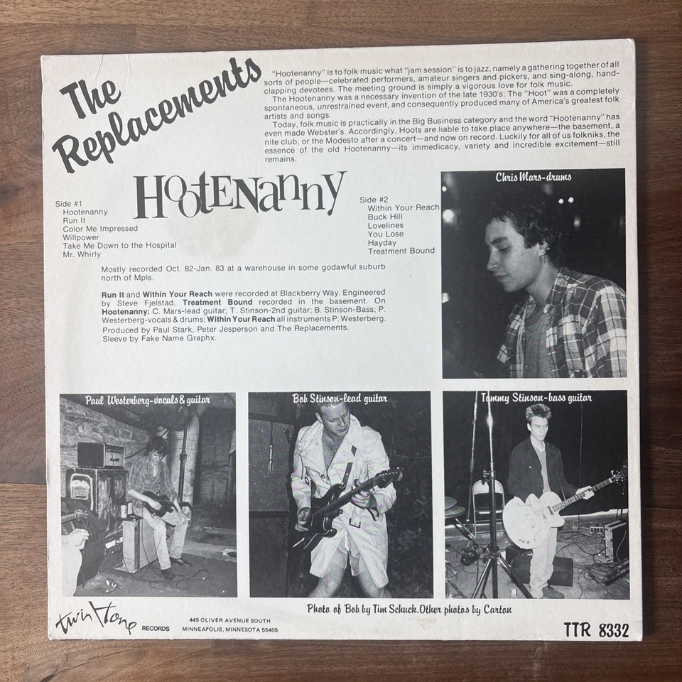 The Replacements - Hootenanny - Twin/Tone Records 1983 OG Press - Image 2 of 4