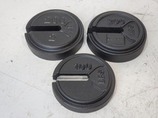 3 Vintage Cast Iron Platform Scale Round Slotted Balance Beam Weights Fairbanks?