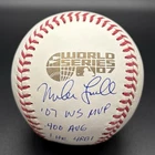 Mike Lowell "07 WS Stats" 2007 World Series Autographed Baseball (JSA)