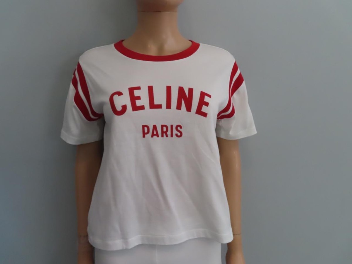 CELINE White/Red 'Celine Paris' Ringer T-Shirt Size S | eBay CELINE White/Red 'Celine Paris' Ringer T-Shirt Size S | eBay