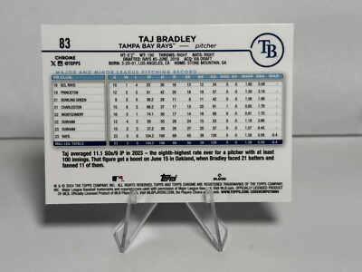 2024 Topps Chrome Taj Bradley X-Fractor Tampa Bay Rays #83 | eBay