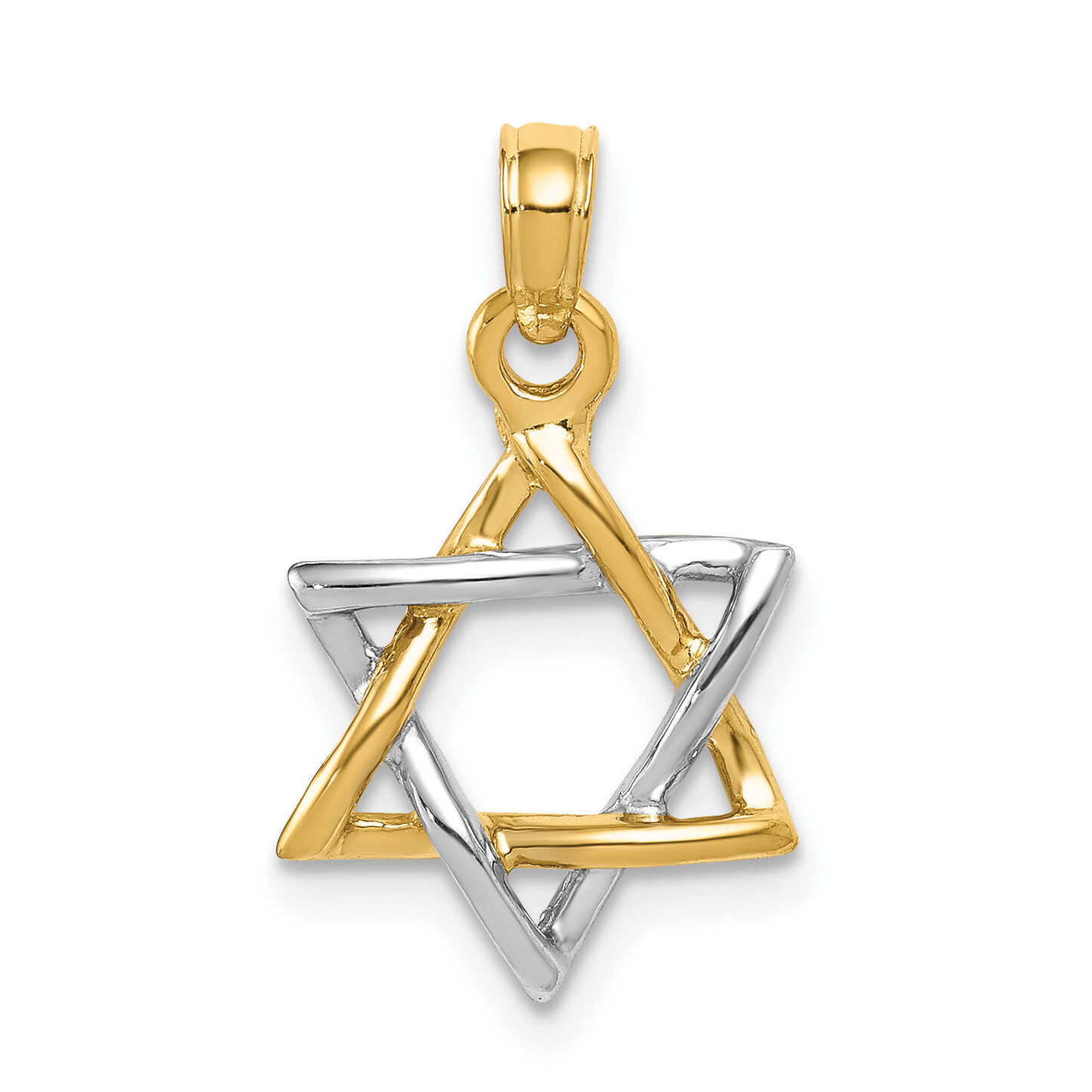 Avariah Gold 10K Two-tone Polished Star of David Pendant - 21mm