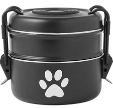 Frisco Complete Travel Stainless Steel Dog & Cat Feeder Bowls-Large