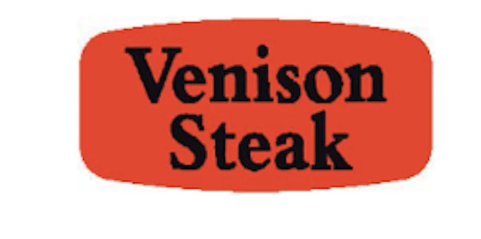 AMERICAN ONLINE PRODUCTS 1000 each VENISON STEAK Merchandise Store Food Labels Fl Red Black Stickers new