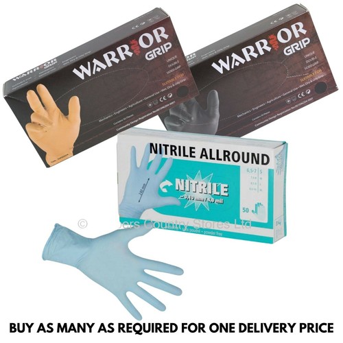 Warrior Draco Fishscale Textured Grip & Nitrile Blue Disposable Gloves
