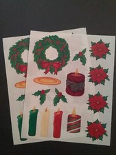 Creative Memories  Block Stickers  4" x 5"  Wreath And Candles  Lot of Two