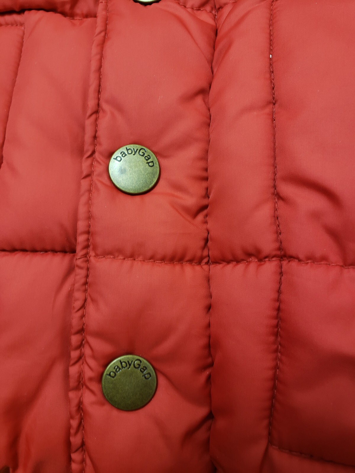 Red Baby Gap Puffer Jacket Grey Fleece winter coat Unisex Boys Hoody Coat  0-6m image 8