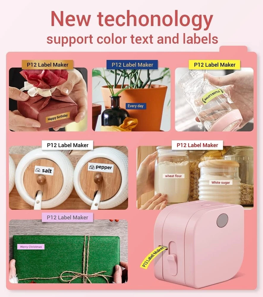 Phomemo P12 Bluetooth Label Maker Compatible with Dymo LT LetraTag Tape 91331