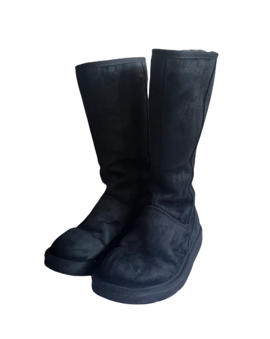 UGG Australia 5119 Knightsbridge Tall Black Sheepskin Zippered Boots Womens Sz 5