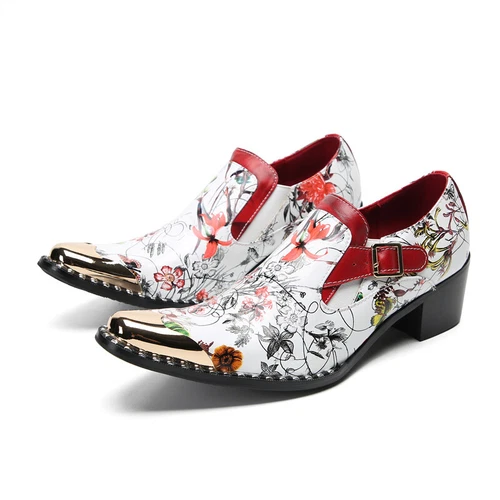 Zapatos de cuero para hombre para peluquería de negocios británicos altura elevada zapatos de boda - Imagen 3 de 9