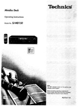 Technics SJ-MD150 Minidisc Deck Owners Instruction Manual Reprint