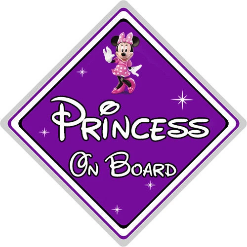 CAR SIGNS DIRECT Disney Princess On Board Car Sign - Minnie Mouse - Purple