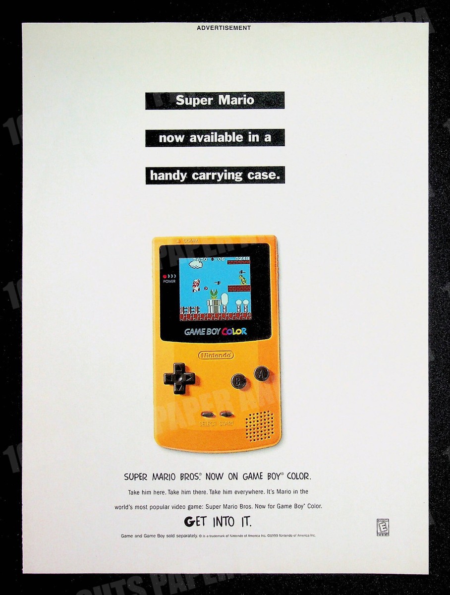 Super Mario Bros. Nintendo Game Boy Color 1999 Print Magazine Ad