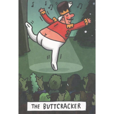 RECYCLED PAPER GREETINGS The Buttcracker Man Ballet Dancing Under Spotlight Funny Christmas Card