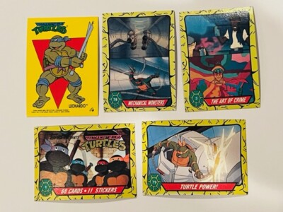 Teenage Mutant Ninja Turtles Trading Cards Lot sticker Mirage Topps TMNT vtg nt5