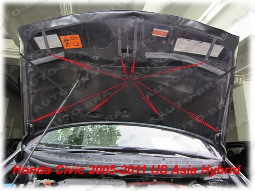 CAR HOOD BRA fit Honda Civic 2005-2011 North America, Asia, Hybrid, Acura CSX - Imagen 3 de 3