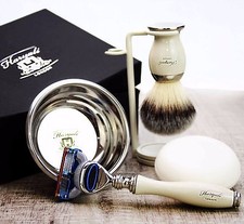 Complete 5pc Shaving Set 5 Edge Razor Synthetic Brush Mens Christmas Gift