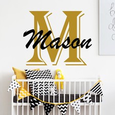 Boys Name Wall Decal Monogram Letter Decal Sticker Vinyl Nursery Decor MA160