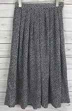 Vtg ILGWU Black White Polka Dot Skirt Pleated Modest Geek Secretary Sz 6 25  