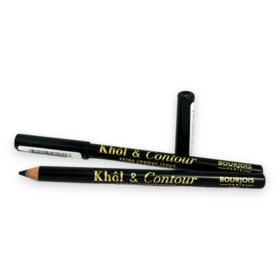 2x Bourjois Khol & Contour Extra-Long Wear Eye Pencil *002 Ultra Black* 0.04oz.