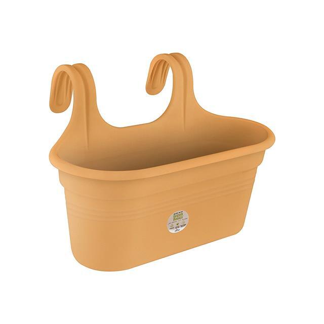 Elho Green Basics Large Easy Hanger Flower Plant Balcony Planter- Mild Terra