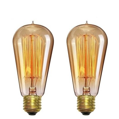 Desidiya Antique Glass E27 Bulbs Edison Tungsten Filament Vintage Yellow Light
