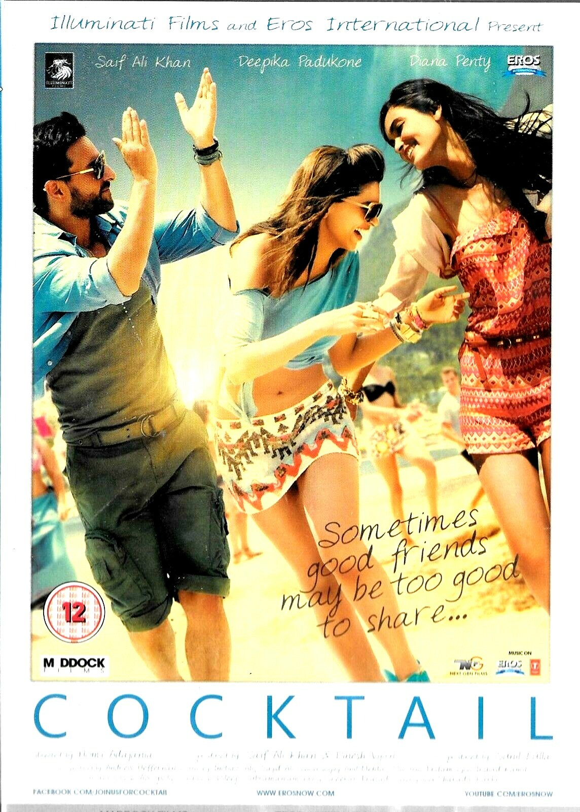COCKTAIL- SAIF ALI KHAN - DEEPIKA PADUKONE - NEW EROS BOLLYWOOD DVD-FREE UK POST