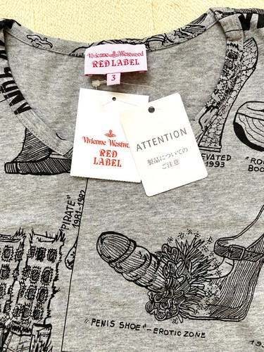 Vivienne Westwood Design T-Shirt With Tag NEW Gray Size 3 american comic style - Picture 5 of 11