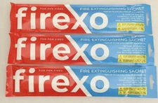 4 Pack Firexo CampFire, Bar-b-que Extinguisher Sachets -Fire Blanket Alternative