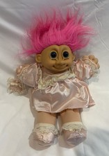Vintage Russ Berrie Girl Troll Doll - Pink Hair and Blue eyes 12"