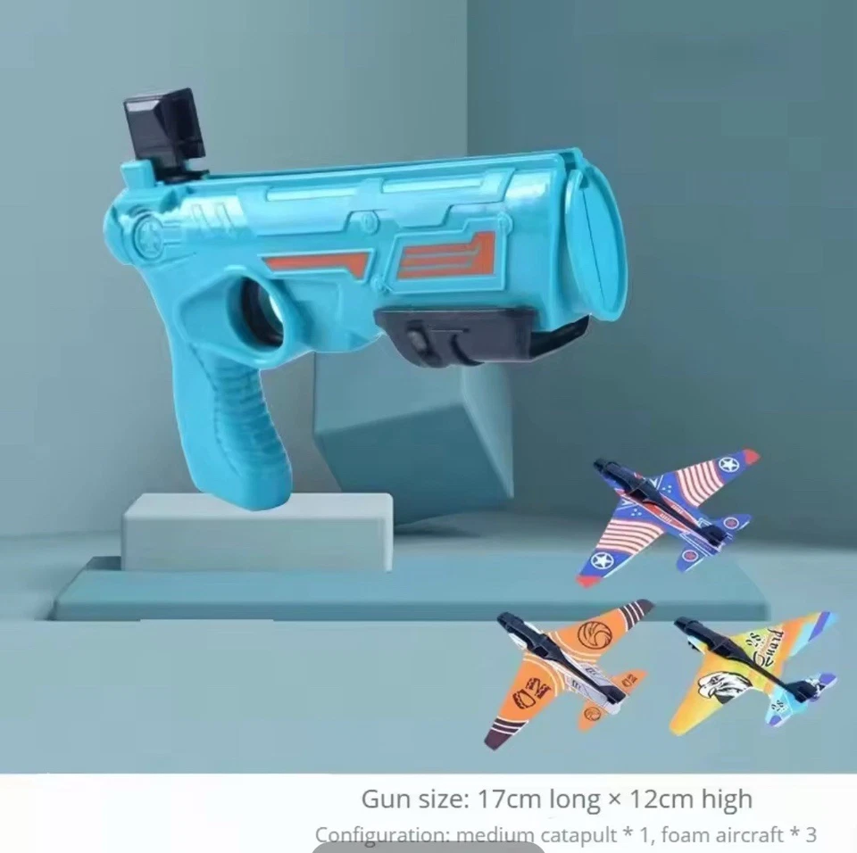 Light Catapult Airplane Toy Launcher +4 Bubble Plane Throw Plane Outdoor Gifts - Image 4 of 4