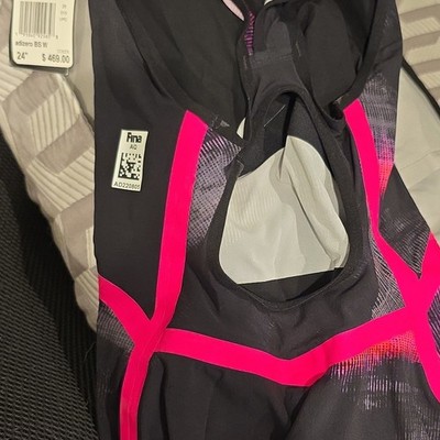 adidas adizero Women's Competitive Swimwear One Piece Black Pink FINA Size 24