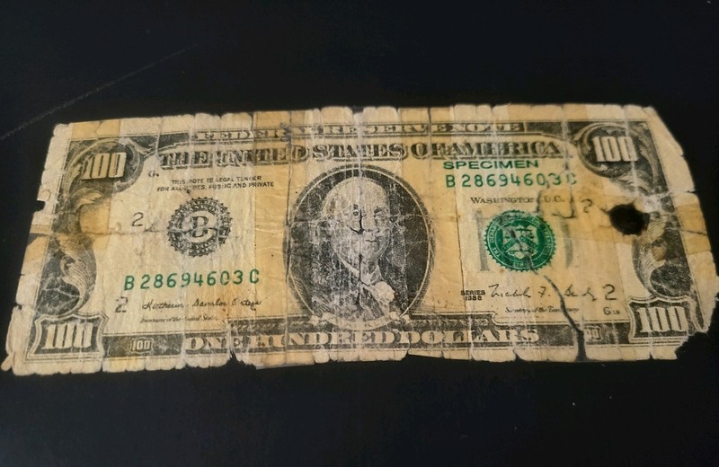 1988 FRN $100 Specimen Training Reference Note used by Banks ,Training Instituti