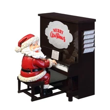 Animated Sing Along Piano Santa Christmas Décor, Plays 12 Songs, Battery Oper...