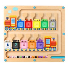 Magnetic Color and Number Maze,Montessori Toys for 2-5 Years Old Boys,Wooden ...
