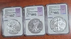 2017 W Burnished Silver Eagle NGC MS70 Elizabeth Jones Signed 3pc Set