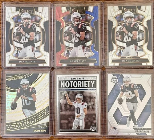 2025 Panini Select Drake Maye Red & Blue Shock Prizm+2 Select Base+3 More!