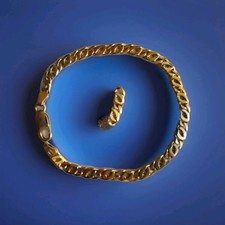 Massives Armband mit Muster, 750 Gold; 18 Kar...