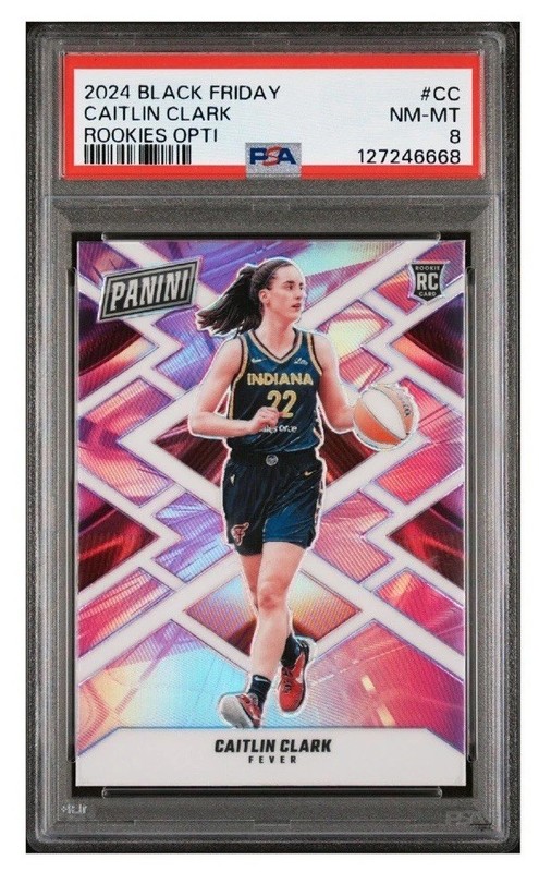 2024 PANINI BLACK FRIDAY ROOKIES OPTI [#130/199] CAITLIN CLARK CC PSA 8 NM-MT